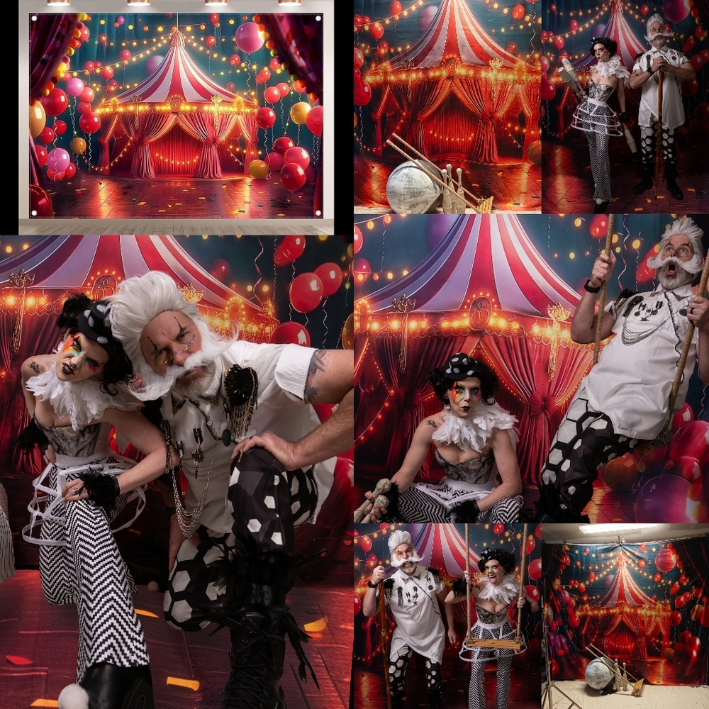 Whimsical Circus Photography Backdrop Carnival Night 10ft x 8ft